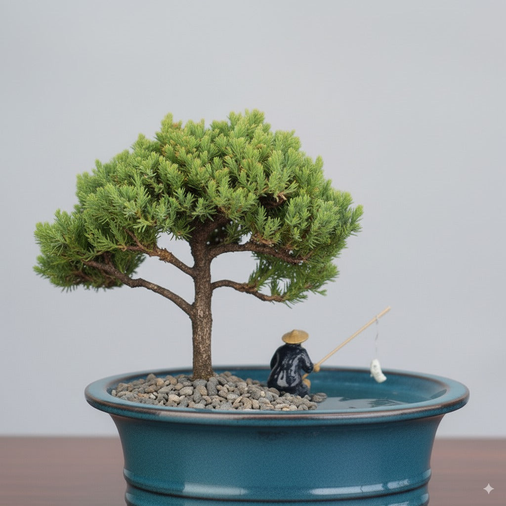 π Trained Upright Juniper Bonsai Tree β 5 Years Old (Land/Water Pot)