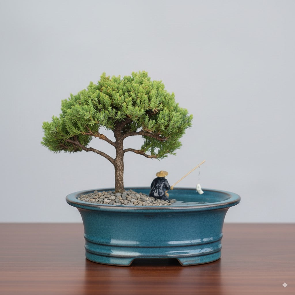 π Trained Upright Juniper Bonsai Tree β 5 Years Old (Land/Water Pot)