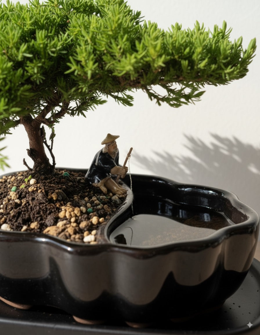 Juniper Bonsai in Zen Reflections Pot, SMALL