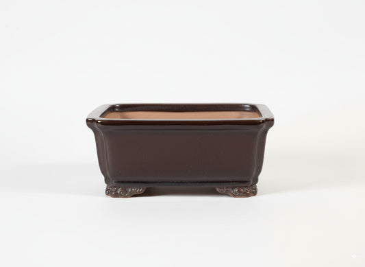 Black Ceramic Bonsai Pot - Rectangle 10" x 8" x 4"